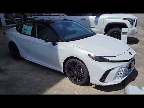 2025 Toyota Camry XSE Hybrid AWD in Wind Chill Pearl White with Black Roof