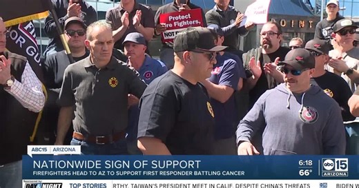 Hundreds of first responders rally to support Goodyear firefighter battling cancer