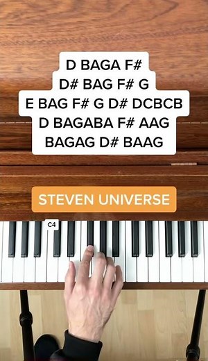 Steven Universe Theme (EASY Piano Tutorial with Letter Notes) #Shorts
