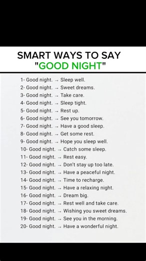 🌙 Better Ways to Say “Good Night” 😴✨ #english #dailyenglish #spokenenglish #vocabulary #shorts