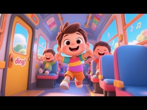 Wheels Go Round on the Big Blue Bus + More | Colorful Nursery Rhyme for Toddlers