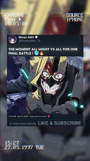 All Might Vs All For One Final Battle 🥶🔥 #myheroacademia #mha #mhaedit #anime #animeedit #shorts