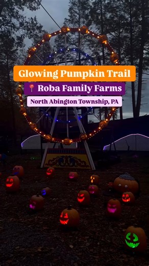 This is your sign to head to Roba Family Farms in North Abington Twp, PA, to walk through their magical 𝗚𝗟𝗢𝗪𝗜𝗡𝗚 𝗣𝗨𝗠𝗣𝗞𝗜𝗡 𝗧𝗥𝗔𝗜𝗟! 🎃✨ Take a stroll through a 1/4-mile walking trail to experience over 25 scenes of carved pumpkins, ghoul-riffic lights, fog machines, photo ops, and spooktacular music! 🍁👻 #VisitLackawannaPA #halloweenlights #pumpkinpatch #pumpkins #lackawannacounty #scrantonpa #pennsylvania #northeastfall #fall #halloween #familyfun #weekendtrips #halloweentown | L