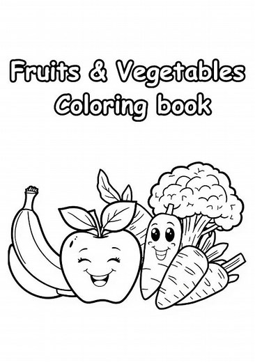 Fruits and Vegetables Coloring Book: 30 Fun Pages (printable PDF) - Etsy