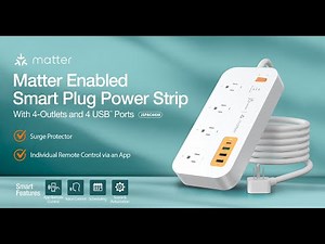 j5create | Matter Enabled Smart Plug Power Strip With 4-Outlets and 4 USB™ Ports | JSPAC4430