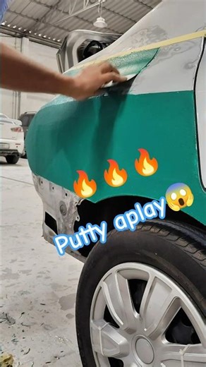 Auto Body Repair Step 🔥 Putty Apply on Sunny Car. #shorts