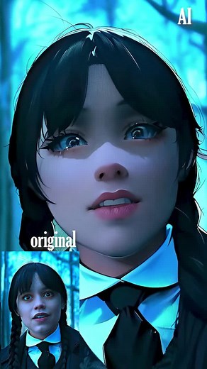 Wednesday's Adorable Smile - Anime Version