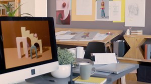 Empty Animation Studio With Modern Furniture, Computers, Documents On Desks And Drawings On The Wall 1 | Free Stock Video Footage