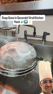 Soap stuck in sieve? Flip a spoon upside down & watch the magic in 5 seconds 🤯🧽 . . (sieve cleaning hack, kitchen cleaning hack, how to clean sieve fast, dish soap removal hack, chef kitchen tricks, strainer cleaning trick, kitchen life hacks, restaurant cleaning hacks, viral kitchen hacks, cleaning sieve with spoon) #KitchenHacks #ChefTricks #SieveCleaning #LifeHack #KitchenTips | Sangwan Sachin