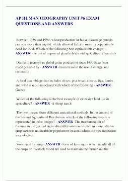 Ap Human Geography Unit 6 Exam Questions And Answers