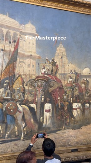 Mohd Rafi on Instagram: "The Jaipur Procession” by Vasily Vereshchagin. A monumental vision where history, discipline, and human presence move together in silence. Standing before it is a reminder of what true mastery looks like. . . . . . . . . . . . . . . . . . . . Jaipur procession painting, Vasily Vereshchagin art, Russian realist painter, historical painting India, royal procession art, Mughal era painting, Indian history on canvas, Victoria Memorial Kolkata art, museum masterpiece, fine ar