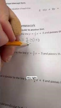 Writing linear equations for parallel and perpendicular