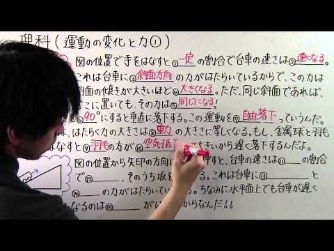 【中３ 理科】 中３－２２ 運動の変化と力①