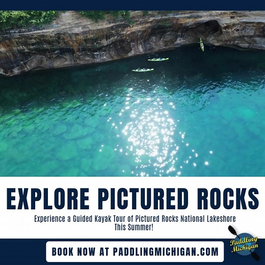 Experience Pictured Rocks like never before. Our guided kayak tours at Pictured Rocks get you up close to cliffs, caves, and crystal-clear water. | Paddling Michigan