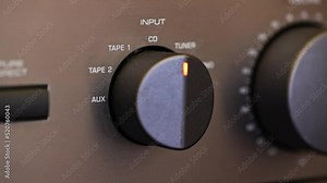 Input selection vintage audio equipment Stock Video