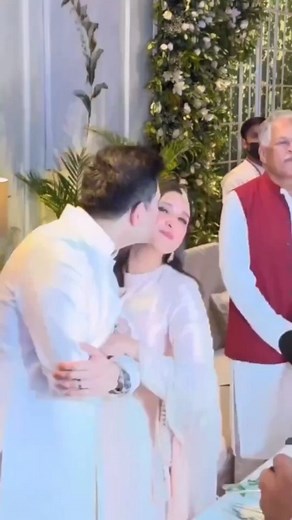Raghav Chadha gives a cute kiss on fiancee Parineeti Chopra's cheek during the Sagai celebration 💍 | BollywoodHungama.com