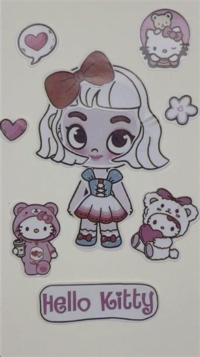 Hello Kitty Sticker Dress Up 🎀 Cute Paper Doll Fashion Makeover | Kawaii Sticker Book