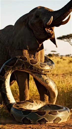 Big Python Attacked Elephant and rescued by Team