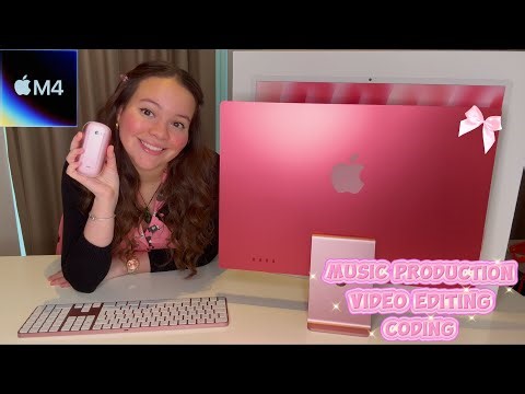 NEW Pink M4 iMac Unboxing! 💕 SETUP + Review | Music Production, Video Editing, Coding 🖥️🎀