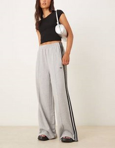 adidas Originals wide leg sweat pants in grey | ASOS