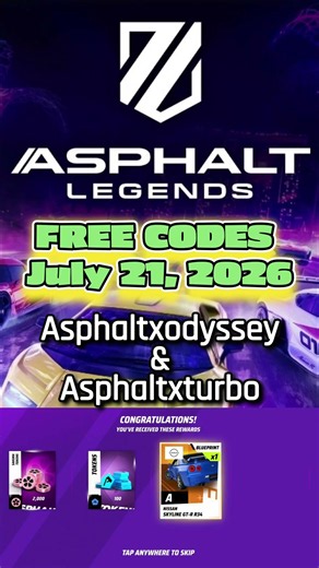 More FREE CODES Asphalt Legends Unite