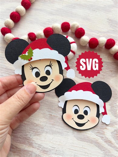 Santa Mickey and Minnie - Christmas SVG or Digital Cut File - Cricut, Silhouette - Etsy