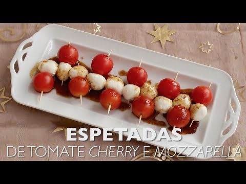 Espetadas de tomate cherry e mozzarella
