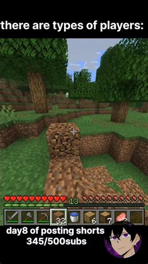 3 different type of minecraft players✨️#minecraft#games #funny#minecraftshorts#fortoupage#fypシ#memes