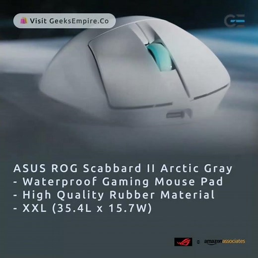 ASUS ROG Gaming Mouse Pad - Scabbard II Arctic Gray - Waterproof Mouse Pad - High Quality Material