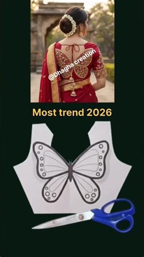 Latest Butterfly Back Neck Blouse Design 2026 🦋 | Bridal & Party Wear Blouse Back Neck Cutting#viral
