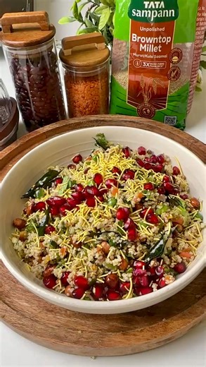 Megha Mahindroo | Recipe Video Creator on Instagram: "This Browntop Millet Poha is light on the stomach, wholesome, and full of flavour. I’ve replaced regular poha with unpolished browntop millet, making it a nourishing choice to start the day. Made using Tata Sampann unpolished millets, which are naturally gluten-free and known as a source of micro-nutrient content. Simple, comforting, and absolutely satisfying. Give this healthy breakfast a try and enjoy every bite! 💚✨ Ingredients Browntop mi