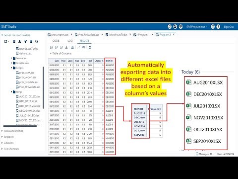 Automatically exporting the data into different excel files based on the values in a given variable