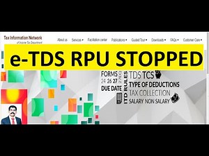eTDS RPU 3.6 stopped | How to efile TDS Return
