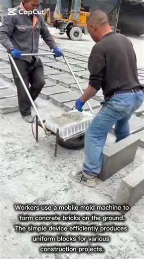 Operating a Manual Concrete Brick Machine