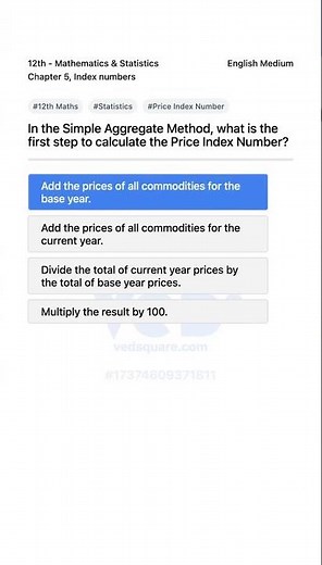 12th Maths Stats Simple Aggregate Method Explained