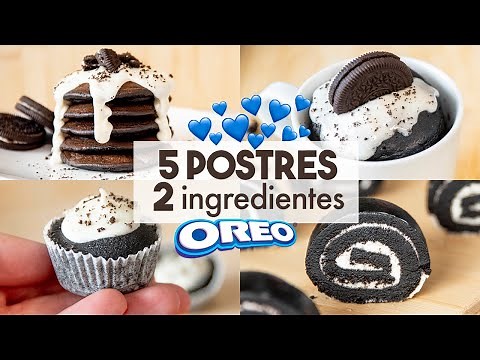 5 POSTRES de OREO con solo 2 INGREDIENTES 💙 ¡Sin Horno!