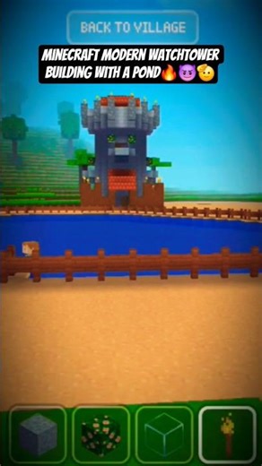 Minecraft modern watchtower building with big pond#slmastergamer #minecraftshorts #gamingshorts