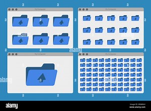 desktop interface window with folders isolated simple ui vector flat illustration Stock Vector Image & Art - Alamy