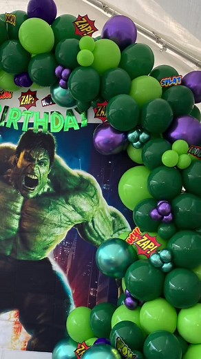Incredible Hulk Theme Birthday Party Decorations in California