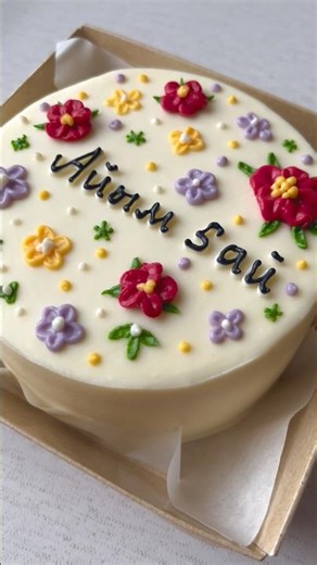 Bento cake. Easy way to draw a flower on the surface of a bento😍