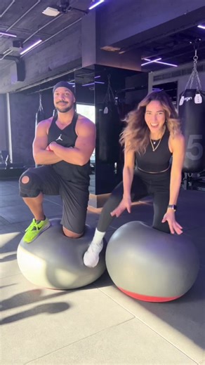 Playful Gym Workout with Exercise Balls