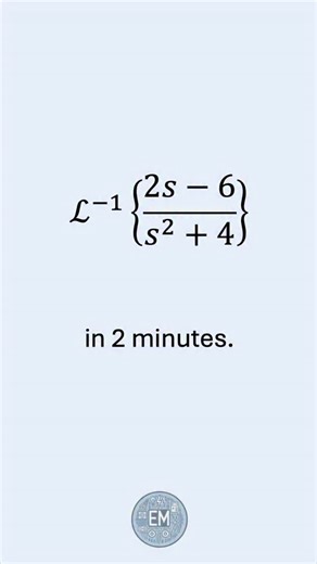 Let’s find the inverse Laplace transform of this expression in 2 minutes. We’ll use term-wise division and the linearity of the Laplace transform and its inverse. #math #engineering | ElectricalMath