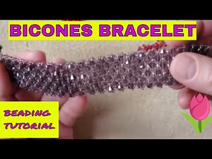 Bicone 4mm Bracelet on a seed beads netting