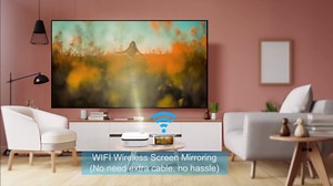 Portable Movie Projector,1080P Supported Outdoor Portable Projector 8000L with Carrying Bag, WiFi Mini Phone Projectors with HDMI USB AV Port for Home Theater Outdoor Movies