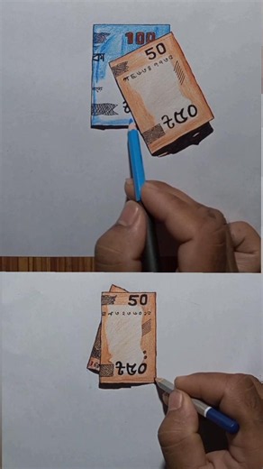 fake 50 💵/50 fake 😱 realistic drawing artist 😎 creativity #art #realstic #drawing #shorts #challenge