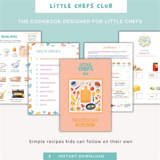 10 Visual Recipes for Kids | Easy Step-by-step Picture Cookbook by Little Chefs Club - Etsy