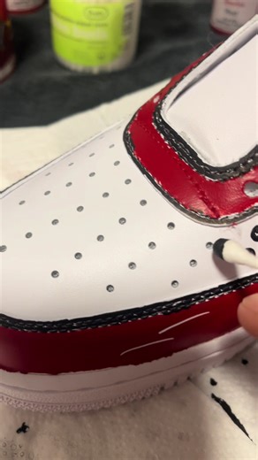 Red Hand painted customs 🎨 #customs #fyp #paint #airforce1