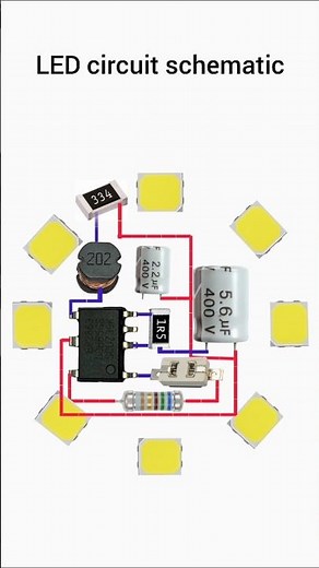 LED Circuit Schematic (Skema Rangkaian Lampu LED) #servislampu #servislampuled