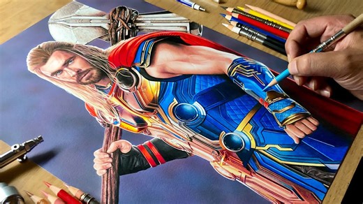Drawing Thor: Insane Love and Thunder Fan Art Time-Lapse!