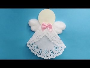 DIY How to Make a Cute Doily Paper Angel Christmas Tree Ornament | Easy Xmas Craft